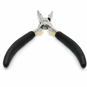 Alicates de 5 pulgadas de acero inoxidable para extensiones de cabello, aguja de ganchillo de medio orificio de 3.4 mm, precisos, seguros, ligeros y reutilizables - Product Image 4