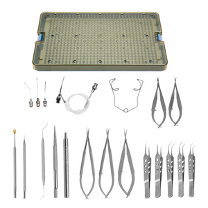 Kit Quirúrgico Manual de Cataratas de 21 Piezas de Acero Inoxidable, Instrumentos de Microcirugía, Juego Oftálmico, Caja de Esterilización, Uso Hospitalario - Product Image 1