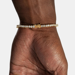 กำไลข้อมือเงินแท้ 925 ประดับเพชรโมอิสซาไนต์ กำไลเทนนิสเงินแท้ 925 แบบ Iced Out สไตล์ฮิปฮอป ประดับเพชรแบบ Four Prong - Product Image 4