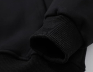 Sudadera con Capucha Unisex Extra Grande, de Color Sólido, Forrada de Felpa, Informal, de Invierno, Tejida, de Manga Larga, Negra - Product Image 6