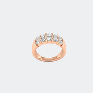 1.55CTW Round Cut Cluster Set Double Row <b>Statement</b> <b>Ring</b> - Product Image 3