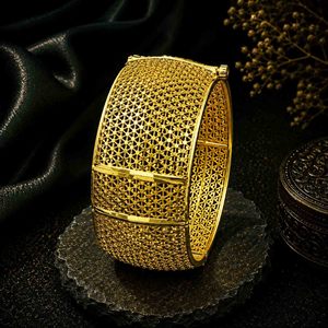 Wholesale Brass 14K 18K 24K Micron Gold Plated Openable Kada Bangles Fashion Bangles Dubai Style Arabic <b>Bridal</b> Kada Oro Joyeria - Product Image 3