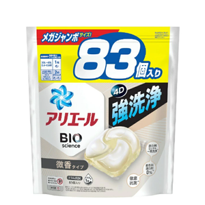 Cápsulas de Detergente para Ropa Ariel Gel Ball 4D de P&G Japón, 83 Cápsulas, Recarga Mega Jumbo, Antibacterial, Desodorante, Fragancia Suave - Product Image 1