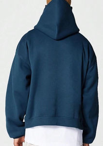 Sudadera con Capucha Personalizada de Algodón para Hombre, Estilo Urbano, Color Azul Rey, Fabricante OEM, Fábrica de Sialkot, Sudadera Informal Extra Grande - Product Image 4