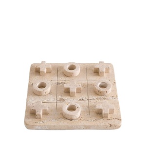 Precio al por mayor RISING INTERNATIONAL Escultura contemporánea de juego de tres en raya de piedra con diseño X O, decoración cuadrada para el hogar - Product Image 5
