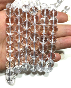 Cuentas de Cristal Natural |   Cuarzo Fresa, Cuarzo Transparente, Cuarzo Arcoíris |   Piedra Preciosa Curativa de 6 mm y 8 mm para la Fabricación de Joyas |   Venta al por mayor - Product Image 2