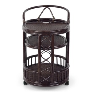 Rattan drink trolleys mobile kitchen cart with wheels room storage & decor cheap price rolling carts - Product Image 3