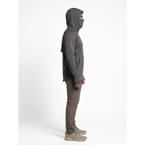 เสื้อคลุมกันแดดแบบ Anorak สำหรับทุกเพศ UPF 50+ ผลิตจากโพลีเอสเตอร์/สแปนเด็กซ์ น้ำหนัก 220 กรัม พร้อมฮู้ดและที่คลุมขาในตัว รับผลิตตามแบบ OEM สำหรับการล่าสัตว์ - Product Image 3