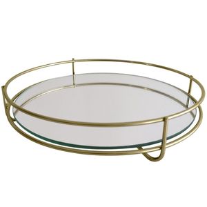 Wholesale Luxury Gold Metal Mirrored Vanity <b>Tray</b> Rectangular Cosmetic Perfume Organizer <b>Tray</b> <b>Decorative</b> Wedding Centerpiece <b>Tray</b> - Product Image 6