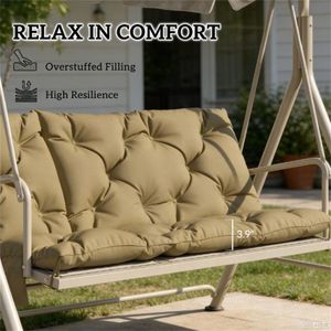 Cuscino Beige per Altalena da Esterno, Comodo Cuscino per Panchina da Giardino - Product Image 3