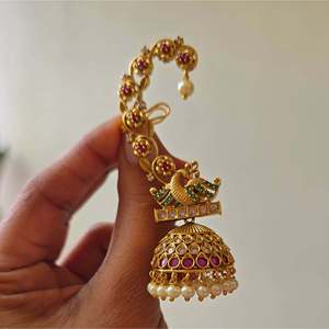 18K Gold Plated Brass Pearl Ear Cuff-Trendy Animal Shape Jewelry for Party Wedding Gift - Product Image 3