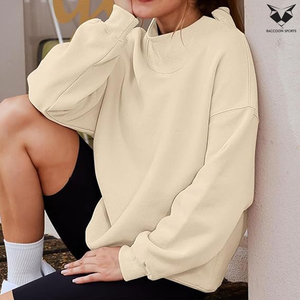 Women <b>Mock</b> <b>Neck</b> Sweatshirt Oversized Pullover Long Sleeve Fleece Warm Casual Streetwear Autumn Winter Fashion <b>Top</b> - Product Image 5