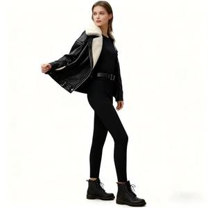 Veste en cuir d'agneau véritable unisexe sur mesure avec fourrure de renard, daim et doublure Sherpa, ceinture amovible, respirante - Product Image 4