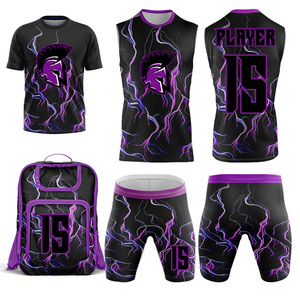 7V7 Compressie-ademende Spandex/Polyester antibacteriële snel drogende uniformen voor teamtraining en wedstrijdgebruik - Product Image 6