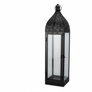 Cream Moroccan Metal <b>Candle</b> <b>Lantern</b> <b>Large</b> Glass Floor <b>Lantern</b> Vintage Decorative Wedding Centerpiece Hanging Iron <b>Candle</b> Holder - Product Image 4