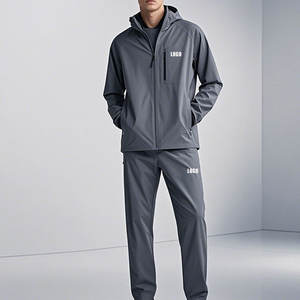 Servicio OEM al por Mayor, Conjunto de Chaqueta y Pantalones Cortavientos de Nailon Ecológico para Tallas Grandes, con Tiras Reflectantes, Ropa Deportiva - Product Image 2