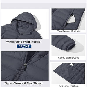 Vestes personnalisées pour femmes, style personnalisé, en toile matelassée, manches longues, respirantes, imperméables, coupe-vent, écologiques, teintes unies - Product Image 5