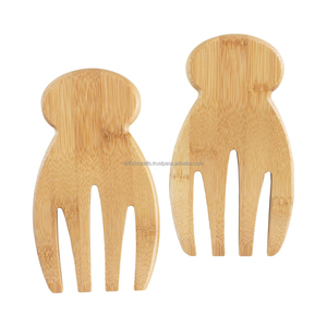 Elegant Solid Acacia Wood Salad Servers Set Efficient Metal Tools <b>for</b> Mixing Serving Wholesale - Product Image 2