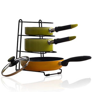 Organisateur de casseroles et couvercles de cuisine, support de rangement vertical, étagère gain de place pour ustensiles de cuisine, pour armoire et comptoir - Product Image 1