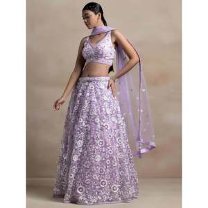 Bridesmaid Lehenga Choli Set with Lavender <b>Sequins</b> Net Dupatta - Product Image 6