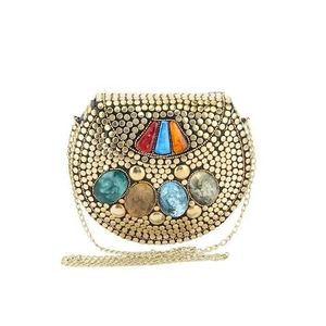 Elegante Bolso de Mano de Metal Antiguo para Mujer, Accesorios de Moda con Cristales - Product Image 4