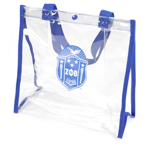 Sac fourre-tout transparent Zeta Phi Beta bleu roi – Sac de transport élégant et durable, approuvé pour les stades, idéal pour les voyages et le shopping - Product Image 1