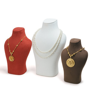 Busto de terciopelo para exhibición de joyas, soporte para collares, para visual merchandising en tiendas - Product Image 1
