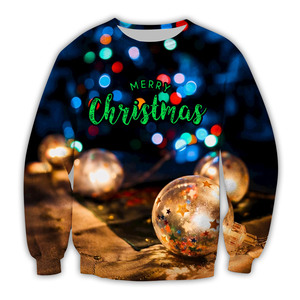 Suéter de punto azul marino para mujer con cuello redondo, estampado de árbol de Navidad y letras, jersey de manga larga para invierno - Product Image 4