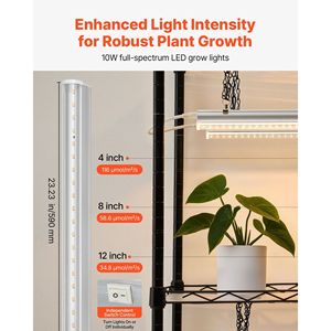 5-Tier Indoor Plant Stand 71-Inch Hoog Display Rack 80W T5 Led Full Spectrum Grow Lights Bloempot Houder 4/9/14H Timer Voor - Product Image 3