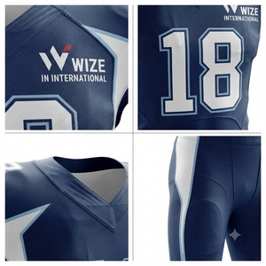 เสื้อฟุตบอลอเมริกัน WIZE INTERNATIONAL สำหรับผู้ชาย แบบไม่มีแขน คอวี ระบายเหงื่อได้ดี ทรงพอดีตัว ลายพิมพ์แบบ Sublimated 18 แบบ - Product Image 5