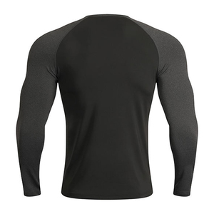 Vente en gros de rashguards à manches longues pour hommes avec logo personnalisé, compression, UPF50+, respirant, séchage rapide, fitness, gym, spandex, polyester, automne - Product Image 5