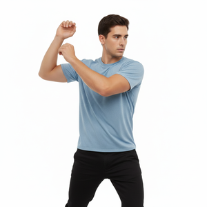 Diseña tu propia ropa deportiva de calle, camiseta de algodón para hombre, camiseta lisa para imprimir, camiseta deportiva de secado rápido. - Product Image 3