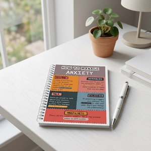 Cuaderno Espiral para Gestión de la Ansiedad, Diario de Gratitud, Libro de Registro de Bienestar Mental - Product Image 5