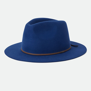 Blue 100% Polyester Fedora <b>Hat</b> Brown Ribbon <b>Band</b> Unisex Casual Wide Brim Hand Embroidery Digital Printing Four Seasons Fashion - Product Image 2