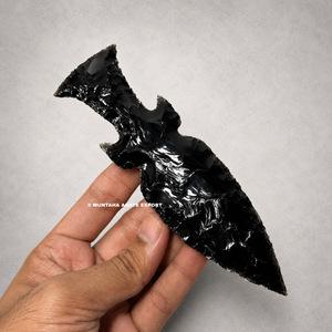 Sculpture de couteau en obsidienne noire, artisanale, forme libre, objet de collection, artisanat en pierres précieuses, qualité supérieure, 6 pouces - Product Image 6