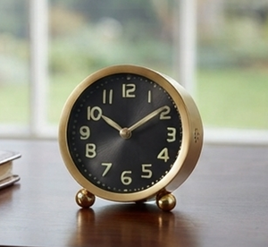 Elegant Round Table Clock With Gold Plated Finished Golden Needles Black Dial Perfect For Stylish Home Decoration - Product Image 4
