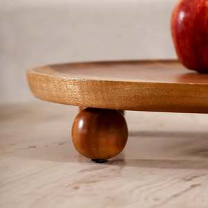 Modern Wooden Serving Tray With Ball Feet Reusable Fruit <b>Platter</b> For Table Decor - Product Image 3