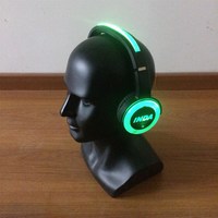 Casque sans fil RF770 Silent Disco avec éclairage LED supérieur unique, 3 canaux Hi-Fi, conception sans pression, idéal pour les églises et les conférences