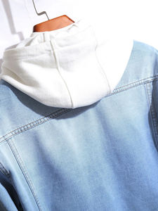 Heavy lined <b>men</b> <b>denim</b> <b>jacket</b> vintage style sherpa collar winter warm fashion outerwear with jean material casual - Product Image 3