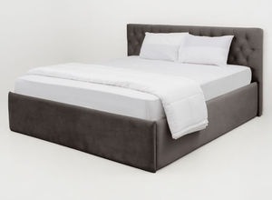 Modern Upholstered <b>Bed</b> Frame <b>Queen</b> <b>Size</b> Soft <b>Bed</b> with Tufted Headboard and Fabric Upholstery Minimalist Design - Product Image 2