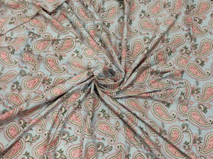 Tissu en coton imprimé à la main motif fleur de coquelicot, design indien, vendu au mètre pour la couture, la confection de vêtements, l'artisanat et la décoration intérieure - Product Image 1
