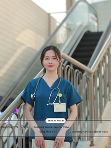 OEM/ODM Customizable Medical <b>Scrub</b> Set Women Multi-Pockets Stretchy Nursing Uniforms Breathable Hospital Work <b>Clothes</b> - Product Image 2