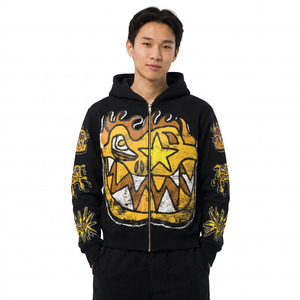 เสื้อฮู้ดแบบยูนิเซ็กซ์ ทรงปกติ ผ้าฝ้าย 100% เฟรนช์เทอร์รี่ฟลีซ สำหรับฤดูหนาว สีพื้น ปักโลโก้ด้านหน้า มีกระเป๋า แห้งเร็ว - Product Image 1