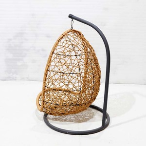 Trending PE Rattan Hanging Cat Nest Chair with White <b>Cushion</b> Pet Furniture for <b>Small</b> Cats Breathable Design All Seasons Use - Product Image 3