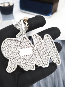 Colgante con Nombre NMR Iced Out con Paloma y Rosa, Joyería Hip Hop de Lujo, Pieza Brillante de Diamantes Personalizada, Plata de Ley - Product Image 3