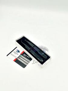 Plasma noir pointes pointues pince à épiler extension de cils poignée profonde botte à 90 degrés forme incurvée outil de beauté en acier inoxydable - Product Image 5