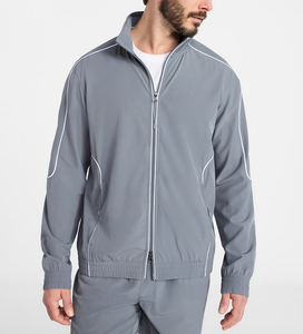 <b>Men's</b> <b>Bomber</b> <b>Jacket</b> Stand Collar Back Neck Logo Waterproof Quick Dry Windproof Breathable 100% Polyester Casual Winter Outerwear - Product Image 4