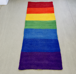 Alfombra de Yoga antideslizante de fieltro de lana 100% hecha a mano, alfombra Multicolor 195X 70 cm de Nueva Zelanda, alfombrillas de puerta de estilo liso - Product Image 2