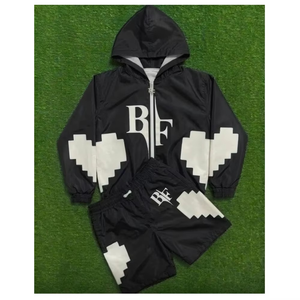 Wholesale Mens Retro Color Block Track Suit Set Custom Logo <b>Jacket</b> Sportswear OEM Hoodies Manufacturer - Product Image 1