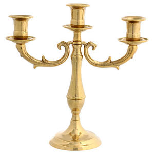 Candelabro de 3 ramas hecho a mano en dorado, candelabro de lujo para decoración del hogar y hoteles, candelabro elegante. - Product Image 1